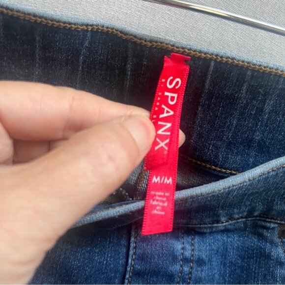 Spanx distress pull on skinny denim jeans Sz M - Picture 7 of 12